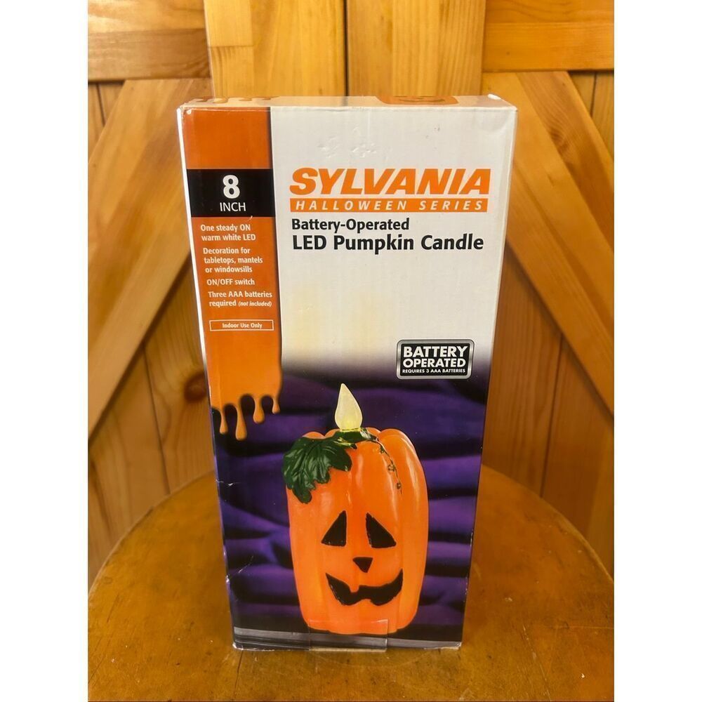 Sylvania 8" LED Halloween Pumpkin Candle Battery Operated (5536)